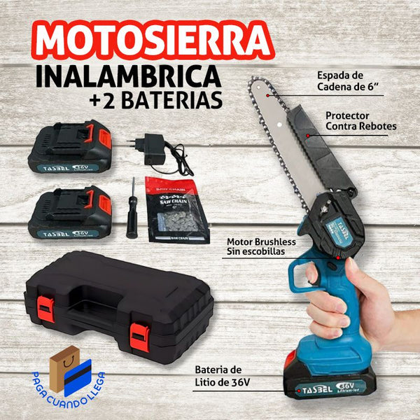 Motosierra Inalámbrica TASBEL Premium - 2da Batería de Regalo 🎁