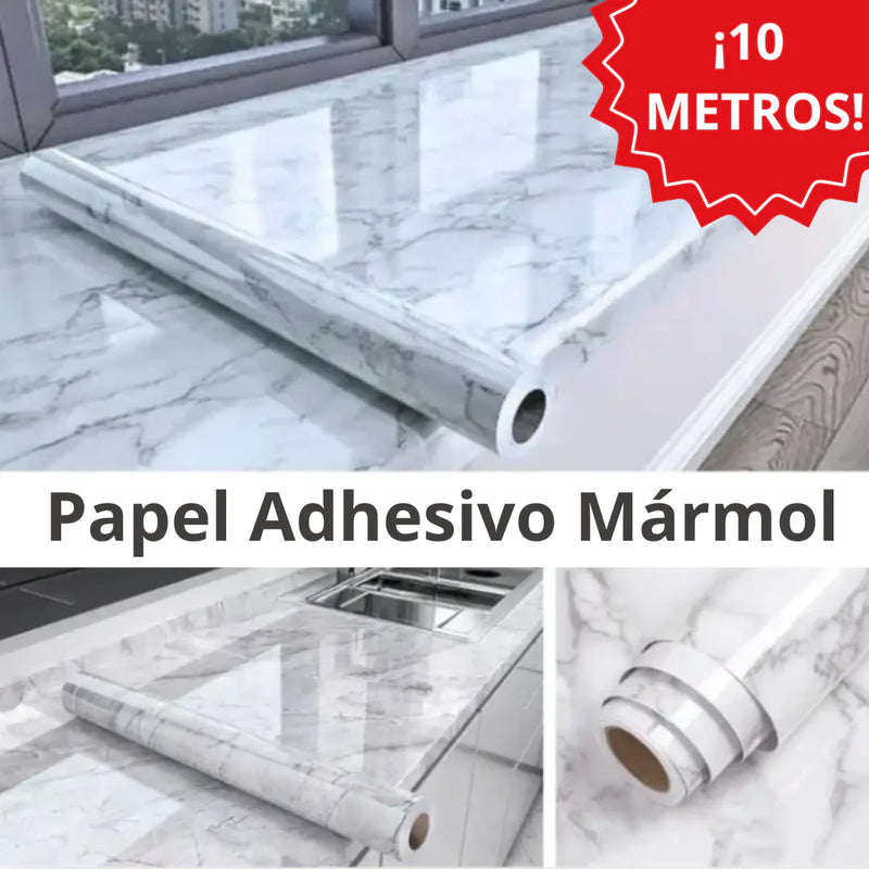 ProDecor Papel Adhesivo Mármol Impermeable - 10 METROS