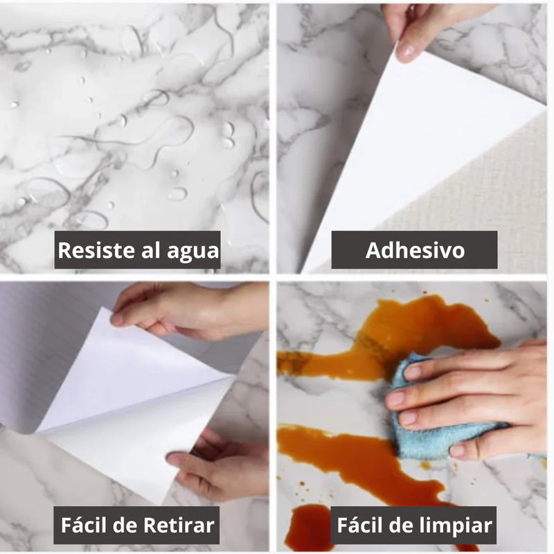 ProDecor Papel Adhesivo Mármol Impermeable - 10 METROS