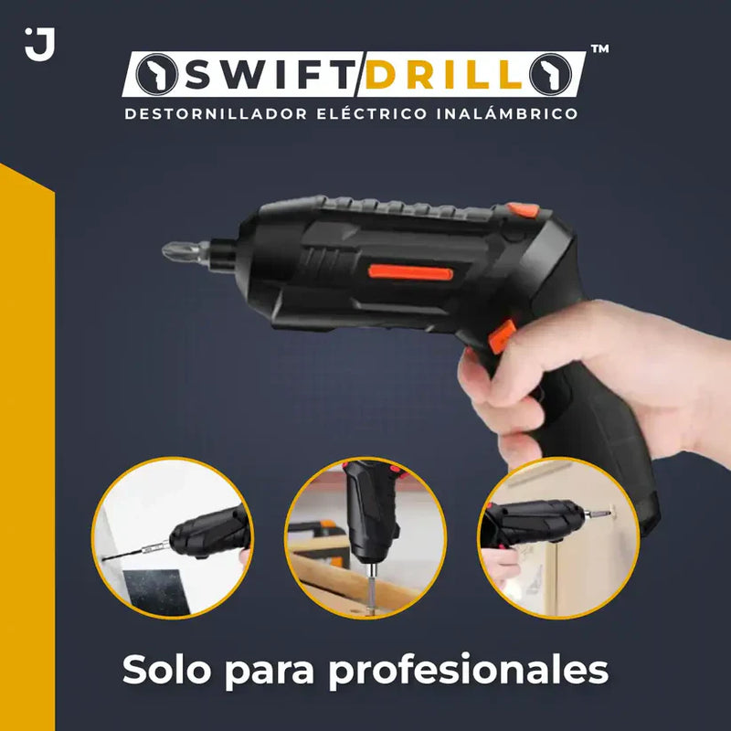 Swift Drill Destornillador inalambrico 90° con 47 Piezas + Pasta Limpiadora de utencilios de REGALO.