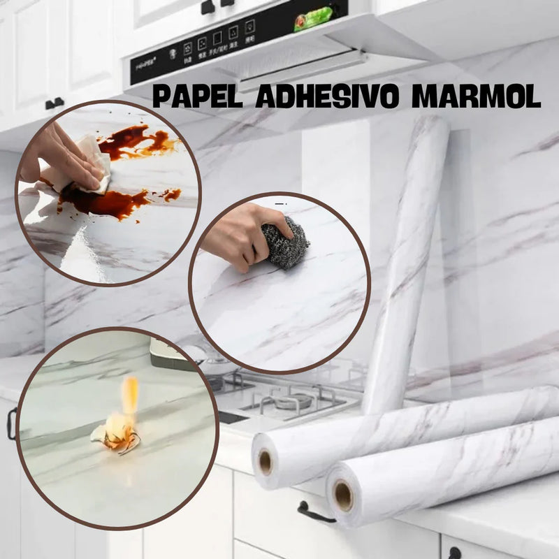 ProDecor Papel Adhesivo Mármol Impermeable - 10 METROS